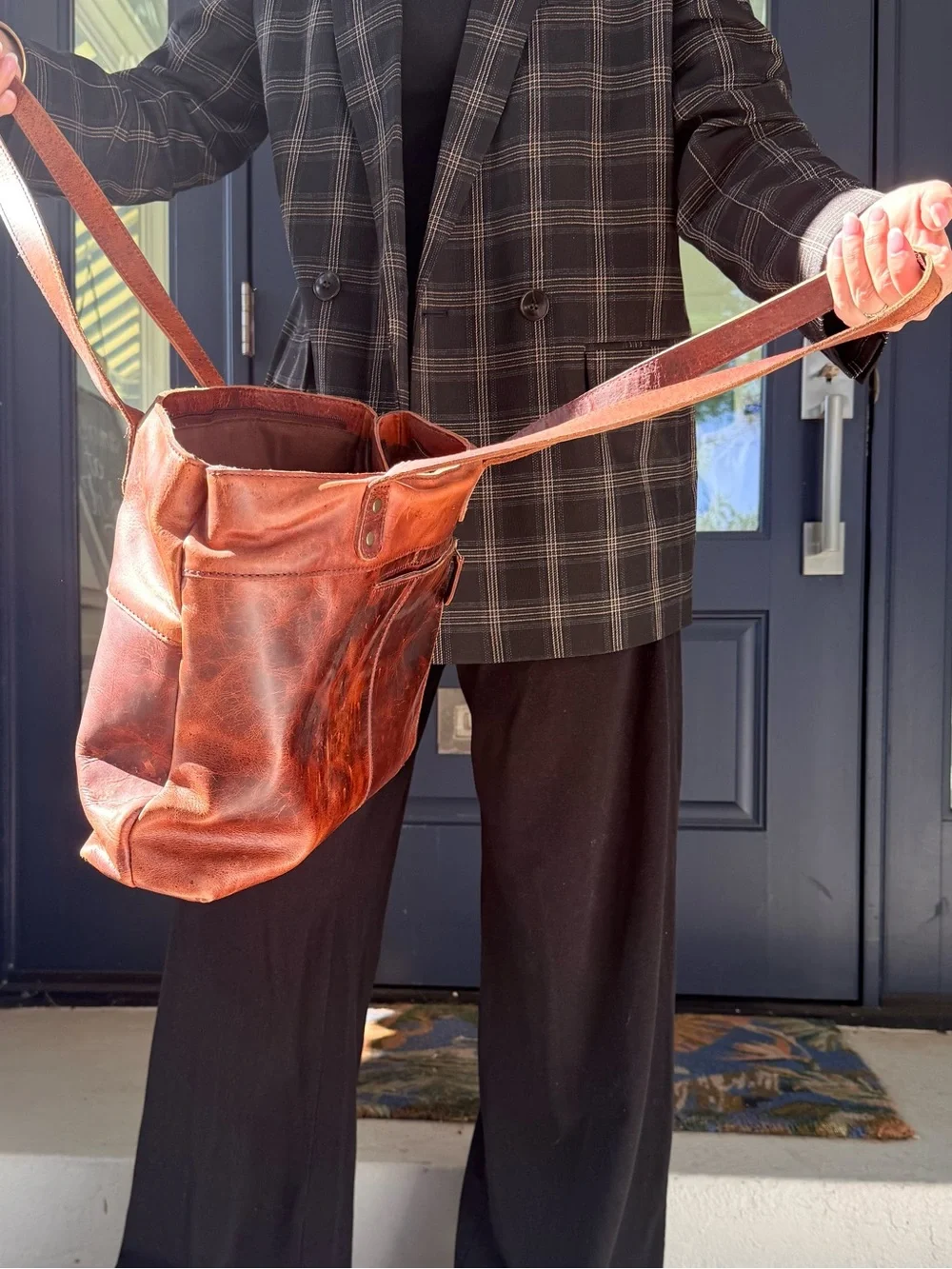 Leather Tote Bag in Distressed Brown - Classic Everyday Carry